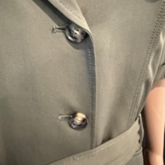 Tahari Arthur S. Levin  Collection, Olive Green Tencel Shirt Dress 16 - Picture 6 of 8